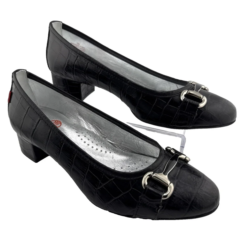 Marc Joseph‎ New York Womens Madison Croco Pumps Black EU 36 US 5.5-6 NEW